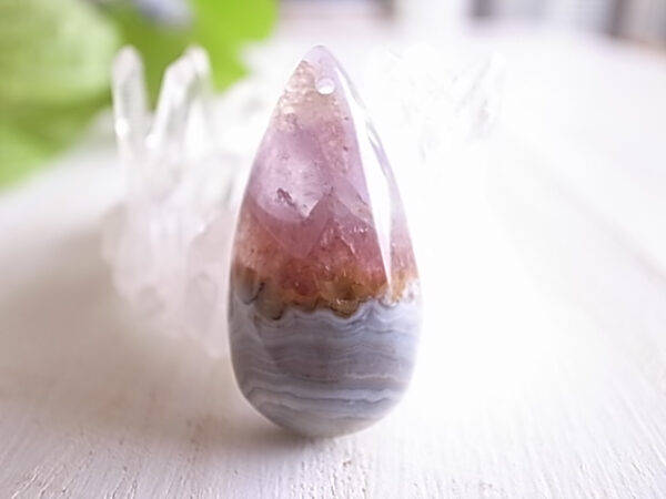 レア！アメジスト　アゲート　穴開き　メキシコ産　ルース　天然石 - 画像 (2)