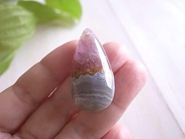 レア！アメジスト　アゲート　穴開き　メキシコ産　ルース　天然石 - 画像 (7)