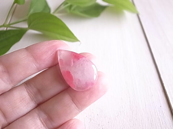 桜色の刻　ロードナイトインクォーツ　穴開き　ブラジル産　ルース　　天然石　 - 画像 (6)