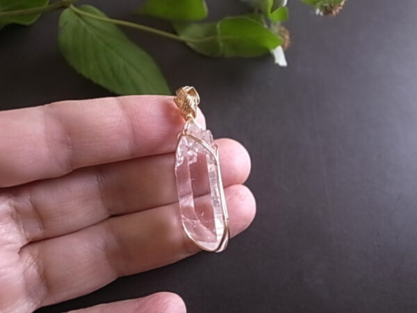ヒマラヤ水晶　インド・マニハール産　ペンダントトップ ワイヤーペンダント - 画像 (7)