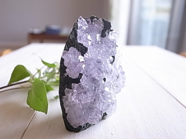 希少！母岩に咲く花　カルール産　アメジスト　スタンド　147ｇ　送料無料