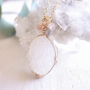 ドゥルージーアゲート　ペンダントトップ　ワイヤーペンダント　