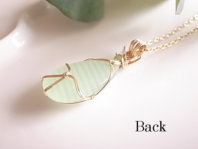 若葉の煌 グリーンカルサイト ペンダントトップ ワイヤーペンダント - 画像 (6)