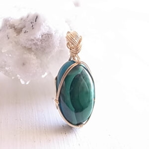 マラカイト　クリソコラ　ペンダントトップ　コンゴ産