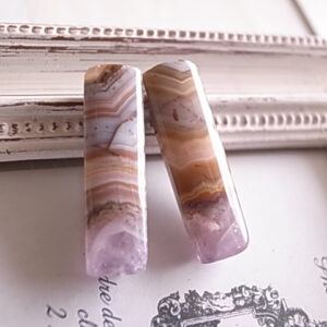 アメジストwithレースアゲート2 2個セット 穴開き メキシコ産