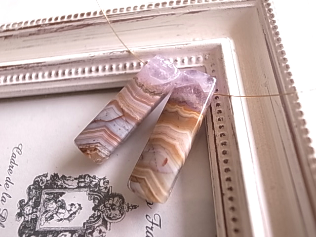 アメジストwithレースアゲート2 2個セット 穴開き メキシコ産 - 画像 (5)