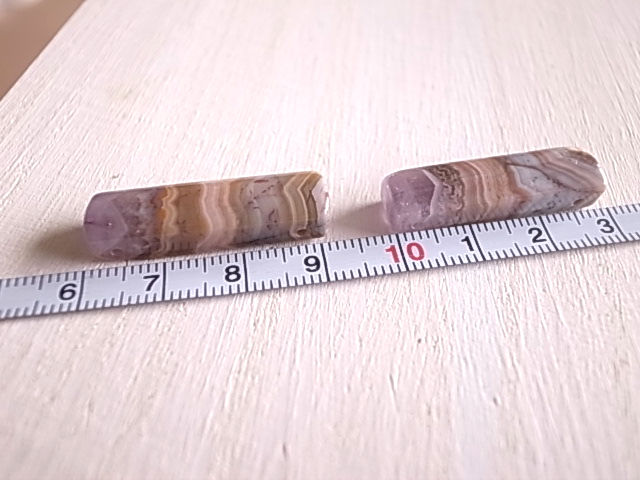 アメジストwithレースアゲート2 2個セット 穴開き メキシコ産 - 画像 (8)
