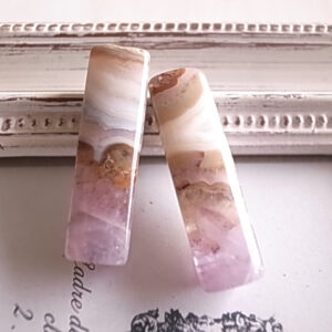 アメジストwithレースアゲート3 2個セット 穴開き メキシコ産