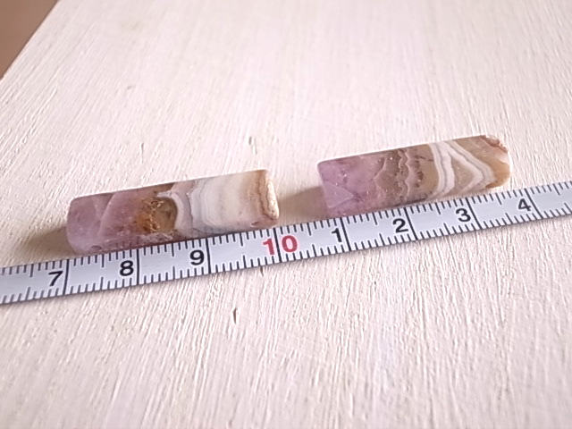 アメジストwithレースアゲート3 2個セット 穴開き メキシコ産 - 画像 (9)