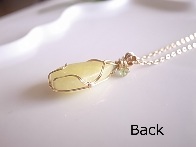 檸檬の刻 イエローカルサイト メキシコ産 ペンダントトップ ワイヤーペンダント - 画像 (6)