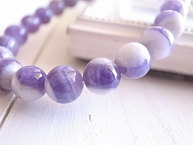 シェブロンアメジスト ブレスレット 8.5mm玉 南アフリカ産 - 画像 (4)