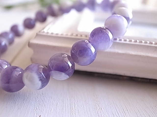 シェブロンアメジスト ブレスレット 8.5mm玉 南アフリカ産 - 画像 (5)