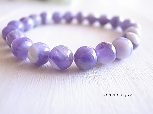シェブロンアメジスト ブレスレット 8.5mm玉 南アフリカ産