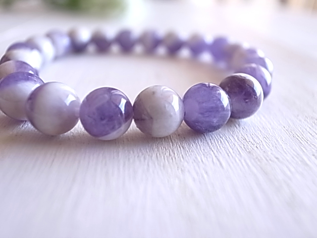 シェブロンアメジスト ブレスレット 8.5mm玉 南アフリカ産 - 画像 (6)
