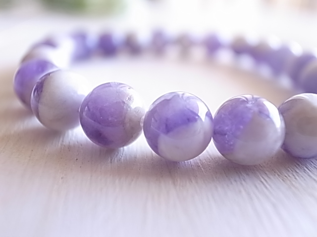 シェブロンアメジスト ブレスレット 8.5mm玉 南アフリカ産 - 画像 (3)