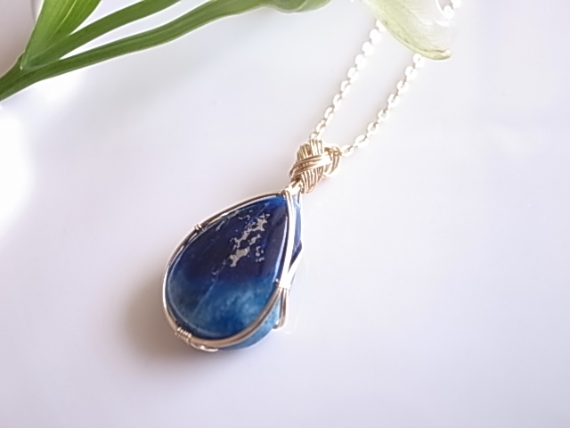 瑠璃の貴石 アフガナイト アフガニスタン産 ペンダントトップ ワイヤーペンダント - 画像 (8)