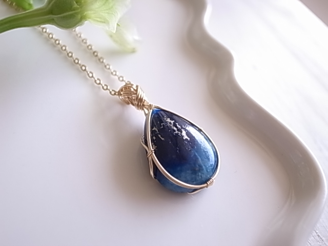 瑠璃の貴石 アフガナイト アフガニスタン産 ペンダントトップ ワイヤーペンダント - 画像 (6)