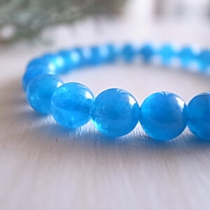 ブルーアパタイト　7.8ｍｍ玉ブレスレット　マダガスカル産