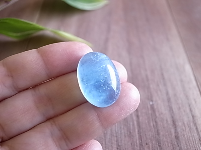水の輝石 アクアマリン 南アフリカ産 ルース カボション - 画像 (8)