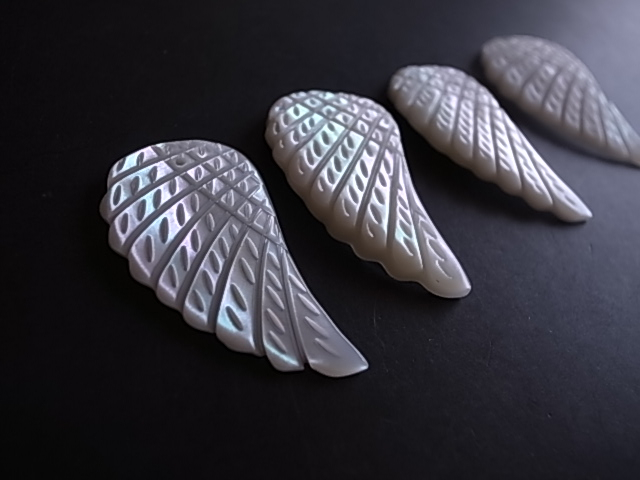 天使の羽 マザーオブパール 穴開き フィリピン産 - 画像 (8)