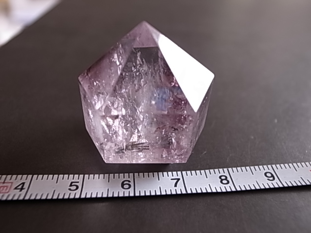 アメジストエレスチャル5 虹入り 六角柱 23g ブラジル産 ポイント - 画像 (9)